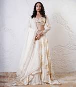 IVORY And GOLD Organza EMBROIDERED Lehenga Set