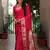 Red dola silk Woven paithani saree with festive bandhej print