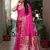 Pink dola silk Woven paithani saree with festive bandhej print