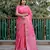 Pink dola silk Woven pallu border saree with digital print