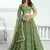 green color embroidered soft net mehendi lehenga set choli with dupatta