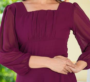  women's wine fited georgette anarkali dress (wine) 5