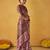 Pink color tusser silk fabric batik printed saree jacquard woven