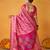 Dark pink color tusser silk fabric batik printed saree jacquard woven