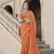 Orange sigma silk ajrakh printed traditional print saree