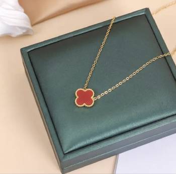 Flower pendant necklace stainless steel gold plated for women & girls 1