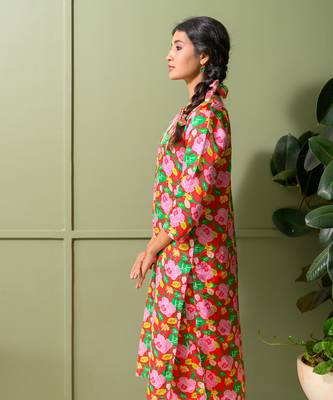 Green printed kurta set 3