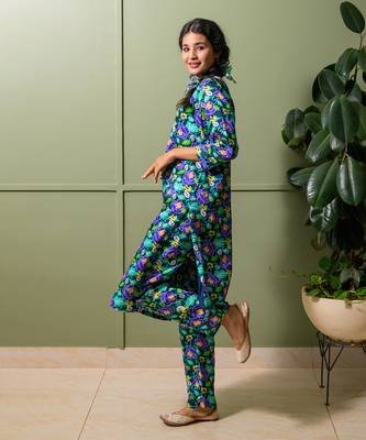 Blue printed kurta set 2