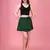 Trendmalls Green Plain Solid Nylon Soft Mini Skirts for women