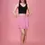 Trendmalls Pink Plain Solid Nylon Soft Mini Skirts for women