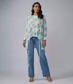 Pink printed crepe tunic