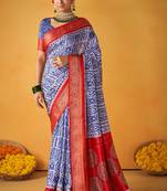 Beautiful Velvet Tussar Silk With Viscose Jacquard Border & Tessles