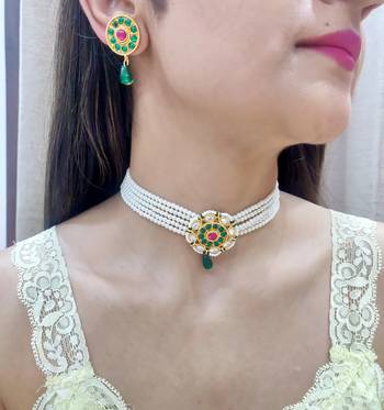 Multicolor Kundan Choker Set 1