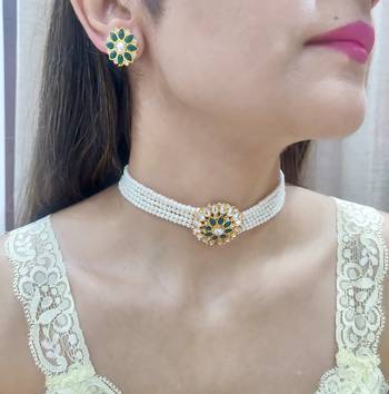 Green Kundan Choker Set 1