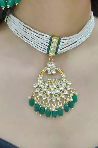 Noori Green Kundan Choker Set