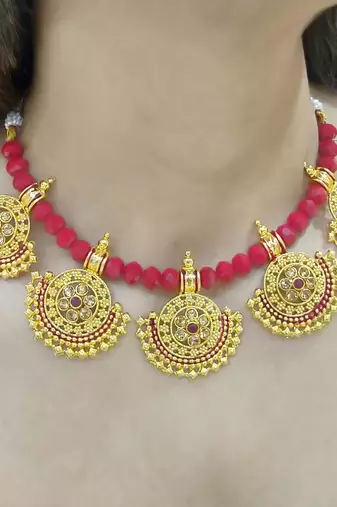 Evaanya Red Necklace Set