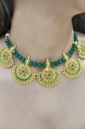 Evaanya Green Necklace Set