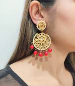 Aisha Red Kundan Chandbali