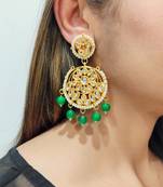 Aisha Green Kundan Chandbali