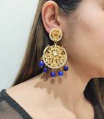 Aisha Blue Kundan Chandbali