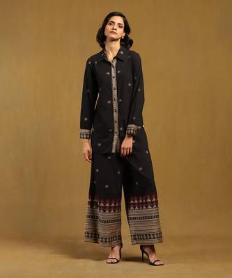 Ritu kumar black aurelia shirt with palazzo co-ord set 1