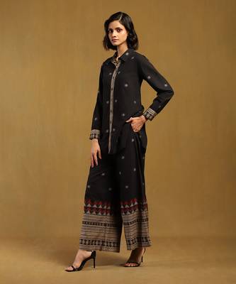 Ritu kumar black aurelia shirt with palazzo co-ord set 2