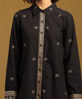 Ritu kumar black aurelia shirt with palazzo co-ord set 4