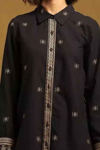Ritu kumar black aurelia shirt with palazzo co-ord set
