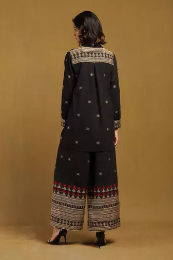 Ritu kumar black aurelia shirt with palazzo co-ord set