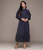 Ritu kumar blue nirvi cotton dress