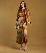 Ritu kumar brown minati kaftan dress