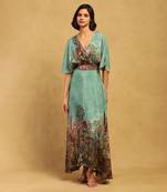 Ritu kumar green paradise long dress with bustier