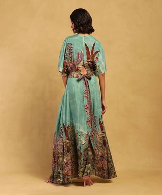 Ritu kumar green paradise long dress with bustier 4