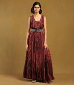 Ritu kumar red pitchpatch long dress