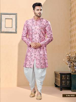 Jackard digital printed with thread work indowestern sherwani set 1