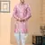 Jackard digital printed with thread work indowestern sherwani set