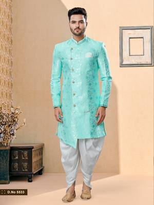 Havy banarasi jackard with thread work indowestern sherwani 1