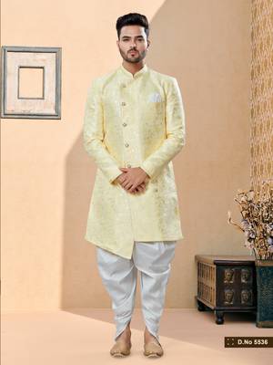 Havy banarasi jackard with thread work indowestern sherwani 1