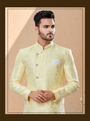 Havy banarasi jackard with thread work indowestern sherwani 2