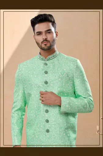 Havy classic sherwani with thread embroidered n stones work over the sherwani