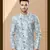 Jackard digital printed with thread work indowestern sherwani set