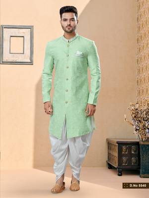 Havy banarasi jackard with thread work indowestern sherwani 1