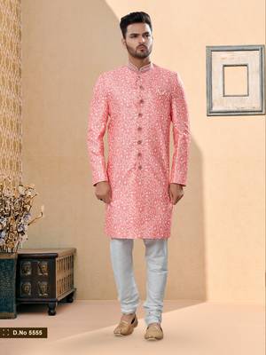 Havy classic sherwani with thread embroidered n stones work over the sherwani 1