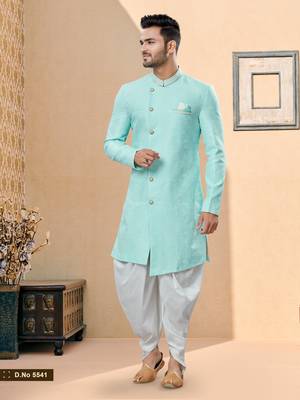Havy banarasi jackard with thread work indowestern sherwani 1
