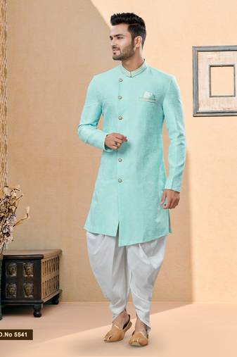 Havy banarasi jackard with thred work indowestern sherwani