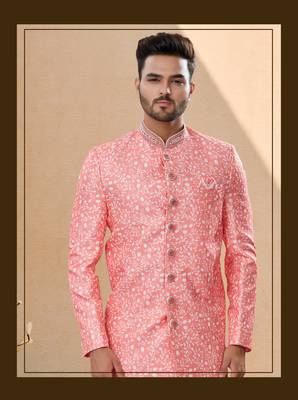 Havy classic sherwani with thread embroidered n stones work over the sherwani 2