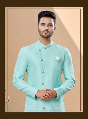 Havy banarasi jackard with thread work indowestern sherwani 2