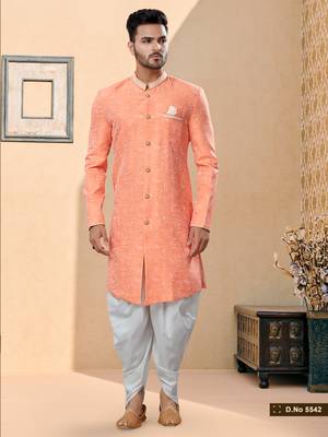 Havy banarasi jackard with thread work indowestern sherwani 1