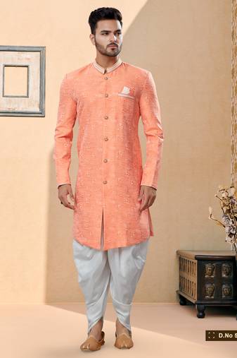 Havy banarasi jackard with thred work indowestern sherwani