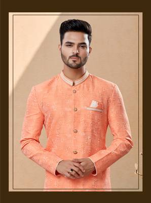 Havy banarasi jackard with thread work indowestern sherwani 2
